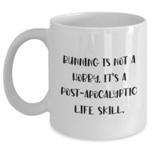 Running is not a Hobby, it&#39;s a Post-apocalyptic Life Skill White Coffee Mug, Gif - £12.84 GBP+