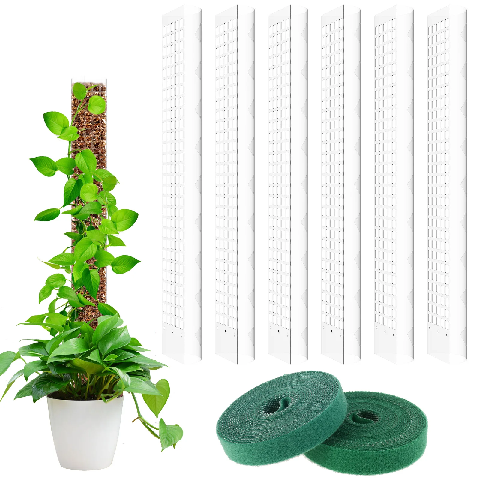 6Pcs Indoor Plant Support Moss Pole 23.6 Inch Flat Surface Stable Deep Enough Pl - £60.22 GBP