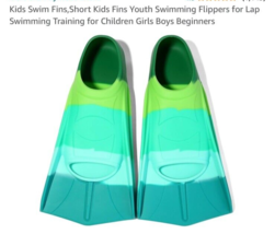 Kids Swim Fins,Short Youth Swimming Flippers for Pool Lap X-Small Forest - $274.11 MXN