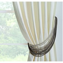 Curtain tieback rope holdback for window panels 36&quot; braided neutral colors - £19.98 GBP