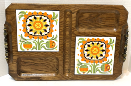 Vintage Winne and Sutch Co Wood and Tile Kitchen Tray Fall Colors 18 x 1... - £30.64 GBP