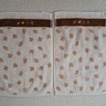 Vintage Hand Towels Set Of 2 Fall Theme Leaves - £9.20 GBP