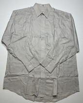 Joseph &amp; Feiss Men&#39;s Beige Button Up Shirt 80&#39;s 2-ply Twill Long slv 16-32/33 - $10.68