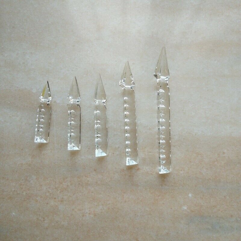10pcs 76-150mm Triangle Chandelier Crystal Prisms Bar w/ Arrow Head Lamp Parts - $17.74