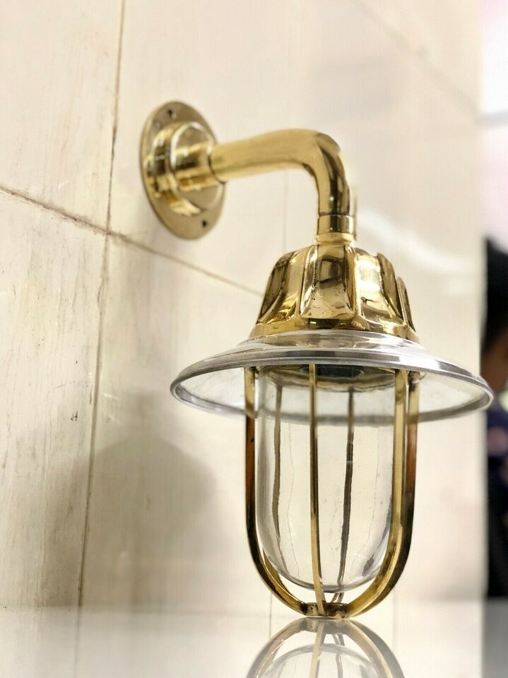 NAUTICAL BULKHEAD NEW BRASS WALL PASSAGEWAY SHIP BULKHEAD LIGHT ALUMINIUM SHADE