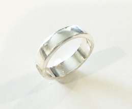 Genuine Solid 925 Sterling Silver Ring Plain Band 5 mm depth Sz 7.5 - £11.38 GBP