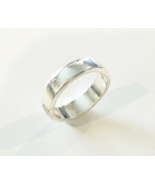 Genuine Solid 925 Sterling Silver Ring Plain Band 5 mm depth Sz 7.5 - £11.20 GBP
