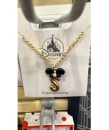 Disney Parks Mickey Mouse Ears Cubic Zirconia Letter S Gold Color Neckla... - $642.52 MXN