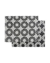ILARIA.I Placemats Set Ornaments Minimalistic Made In Italy Grey Size 19&#39;&#39;X15&#39;&#39; - £28.78 GBP