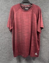 REEBOK Shirt Mens 2XL Maroon Pullover Fitness T-Shirt Workout Top Stretch Casual - £10.34 GBP