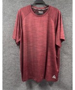 REEBOK Shirt Mens 2XL Maroon Pullover Fitness T-Shirt Workout Top Stretc... - £10.34 GBP