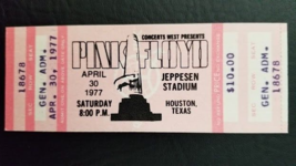 Pink Floyd - Vintage Original Houston Tx Animals Mint Unused Concert Ticket - £172.29 GBP