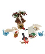 Set of 8 Woodland Bird Rustic Christmas Winter Ornaments, Vintage Hallma... - $27.09