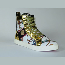 Mens High Top Shoes FIESSO by AURELIO GARCIA Chain Medusa Celebrity 2421 White image 2