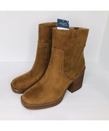 Universal Thread Brown Leather Suede Fashion Boots Bootie Side Zip Size ... - £23.61 GBP