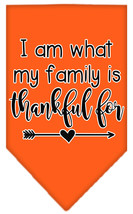 I Am What My Family is Thankful For Screen Print Bandana Orange Size Large - £9.16 GBP