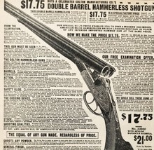 1900 Colton Double Barrel Shotgun Advertisement Victorian Sears Roebuck ... - £23.69 GBP