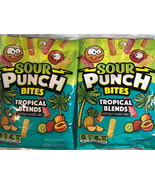 SOUR PUNCH BITES Tropical Blends Flavors Chewy Gummi Candy 2 pack of 3.7... - $13.74