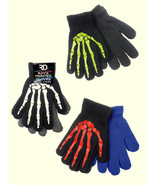 Boy&#39;s 6-12 Skeleton Gloves 2 Pack New Acrylic Royal Deluxe - $141.77 MXN