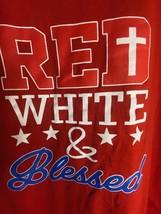 Red White And Blessed Red Size XL T Shirt - £6.32 GBP