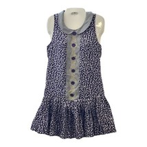 Trinity Y2K Women&#39;s Silk Dress Drop Waist Purple Gray Polka Dots Size Sm... - $23.17