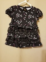 Circo -Black Ruffled Dress with White and Pink Little Hearts Size 3M    ... - $8.80