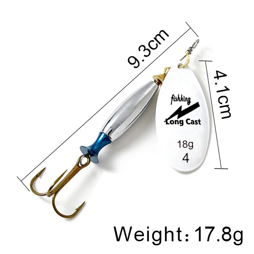 FISH  1PC Long cast 4#-18g 5#-24g Spinner Lure Bait Spoon Lures pike  Fishing Lu - £17.71 GBP