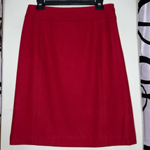 Ann Taylor deep red wool blend skirt, size 8 - £14.08 GBP