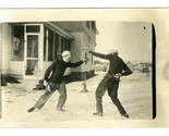 Boys Playing with Old Guns and Knives Real Photo Postcard - £27.73 GBP