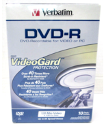 Verbatim DVD-R 4.7GB 10 Pack Video Trim Cases With VideoGard Protection ... - $19.53 CAD