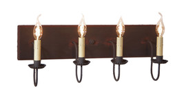 Four Arm Vanity Light in Hartford Black with Red Stripe - £247.87 GBP