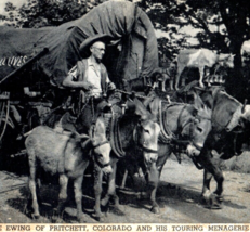 Orville Ewing Pritchett Touring Menagerie Postcard Vintage Cowboy Oddity... - £11.59 GBP