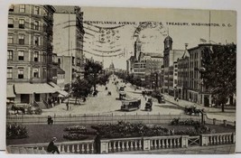 Washington DC Pennsylvania Ave From U.S. Treasury Photo 1908 Postcard D13 - $7.45