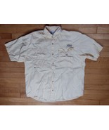 Columbia PFG Shirt Men&#39;s Large Yellow Omni Shade Button Down Fishing Out... - $13.99