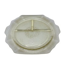 Vintage Clear Glass Divided Serving Plate With Intricate Sunburst &amp; Swir... - $24.15