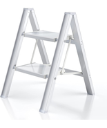 2 Step Ladder Folding Step Stool with Anti-Slip Sturdy and Wide Pedal, A... - £70.99 GBP