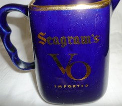 VINTAGE COBALT CERAMIC SEAGRAM&#39;S VO CANADIAN WHISKEY WATER PITCHER - £18.85 GBP