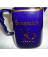 VINTAGE COBALT CERAMIC SEAGRAM'S VO CANADIAN WHISKEY WATER PITCHER - $24.00