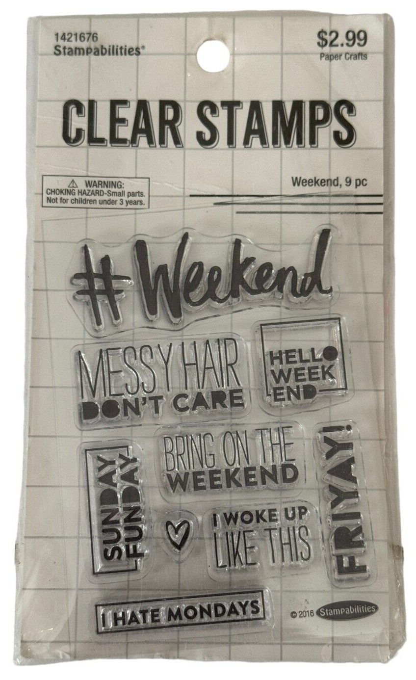 Primary image for Stampabilities Clear Stamps Weekend Week Day Humor Sayings Funny I Hate Mondays