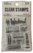 Stampabilities Clear Stamps Weekend Week Day Humor Sayings Funny I Hate ... - $5.99