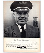 1950s Capital Airlines PRINT AD &quot;Captain Mel Garlow&quot; Jet Power Missionar... - £6.10 GBP