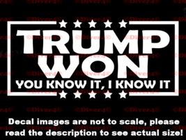 Trump Won I Know It You Know It Decal Bumper Sticker Made in the USA Trump - £5.28 GBP+