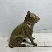 Boxer Bulldog Sitting Coin Penny Bank 1920&#39;s  Vintage Cast Iron - £39.56 GBP