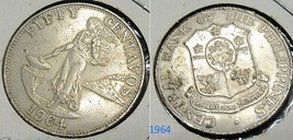 PHILIPPINES 50 CENTAVOS 1964  - $6.00