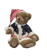 Boyds Bear Plush Benjamin Santabeary Santa Bear Flag Stars Red White Blu... - £28.43 GBP