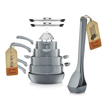 17 Pcs. Modern Kitchen Cookware Design - Non-Stick Cookware Set (Gray) - £163.21 GBP