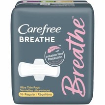 Carefree Breathe Ultra Thin Pads Regular Absorbency, 16 Count Each, 2 Pack - $412.77 MXN