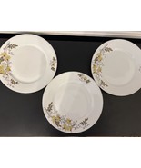 Antique Karlsbad Austria Plates White Yellow Flowers 9.5 Inches Set Of 3 - £28.92 GBP