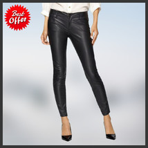Women&#39;s Leather Pants Genuine Lambskin Leather Party Skinny Legging Trou... - $160.80 CAD