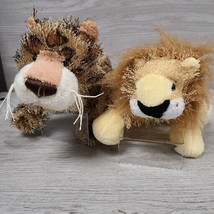 GANZ Webkinz Leopard HM031 And Lion HM006 Plush Stuffed Animal Toy 9&quot; No Code - £8.66 GBP